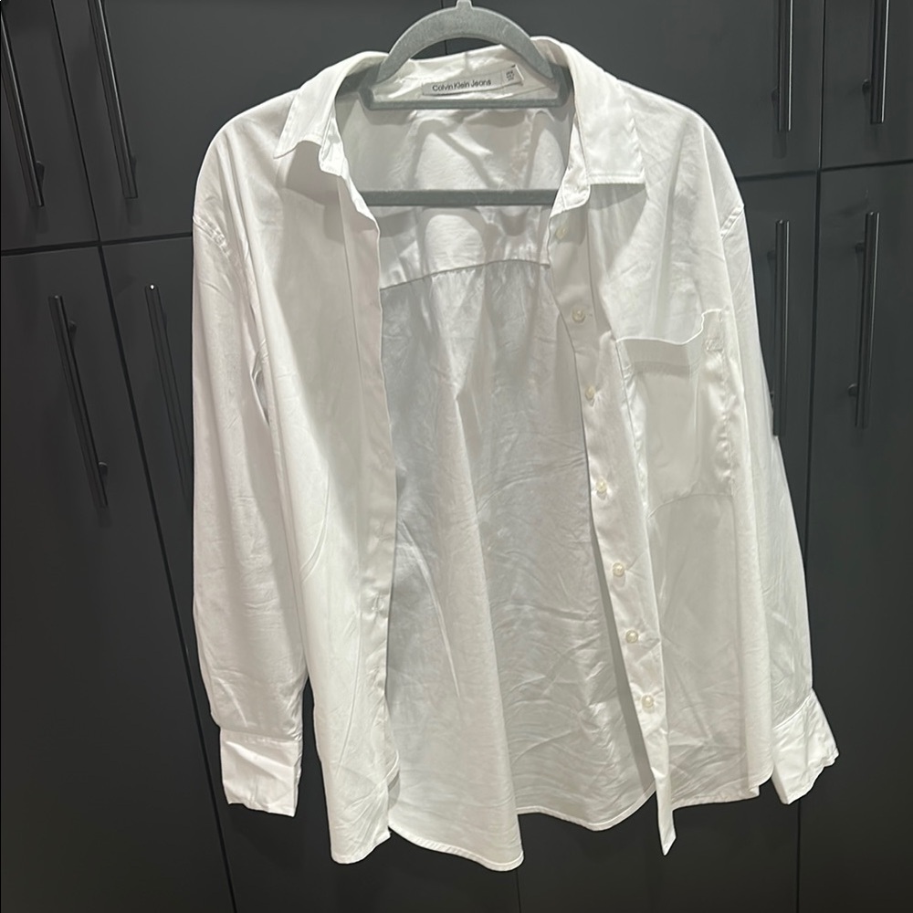 Calvin Klein Jeans White Casual Button Down Shirt